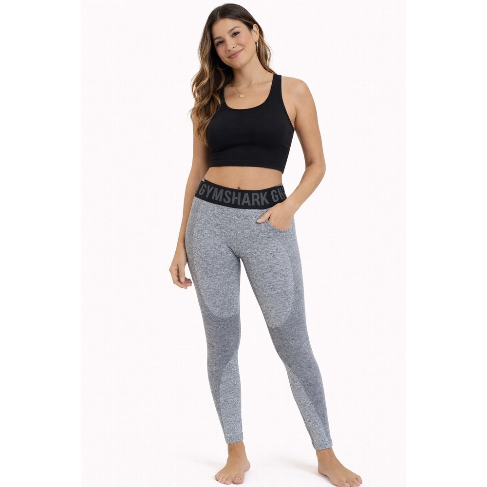 Gymshark Leggings Womens Small Grey Flex High‎ Waisted Seamless Activewear